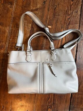 Cole Haan Pebbled Leather Tote in Light Gray